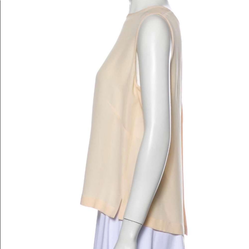 CHANEL size 44 cream silk shell blouse - Picture 2 of 11